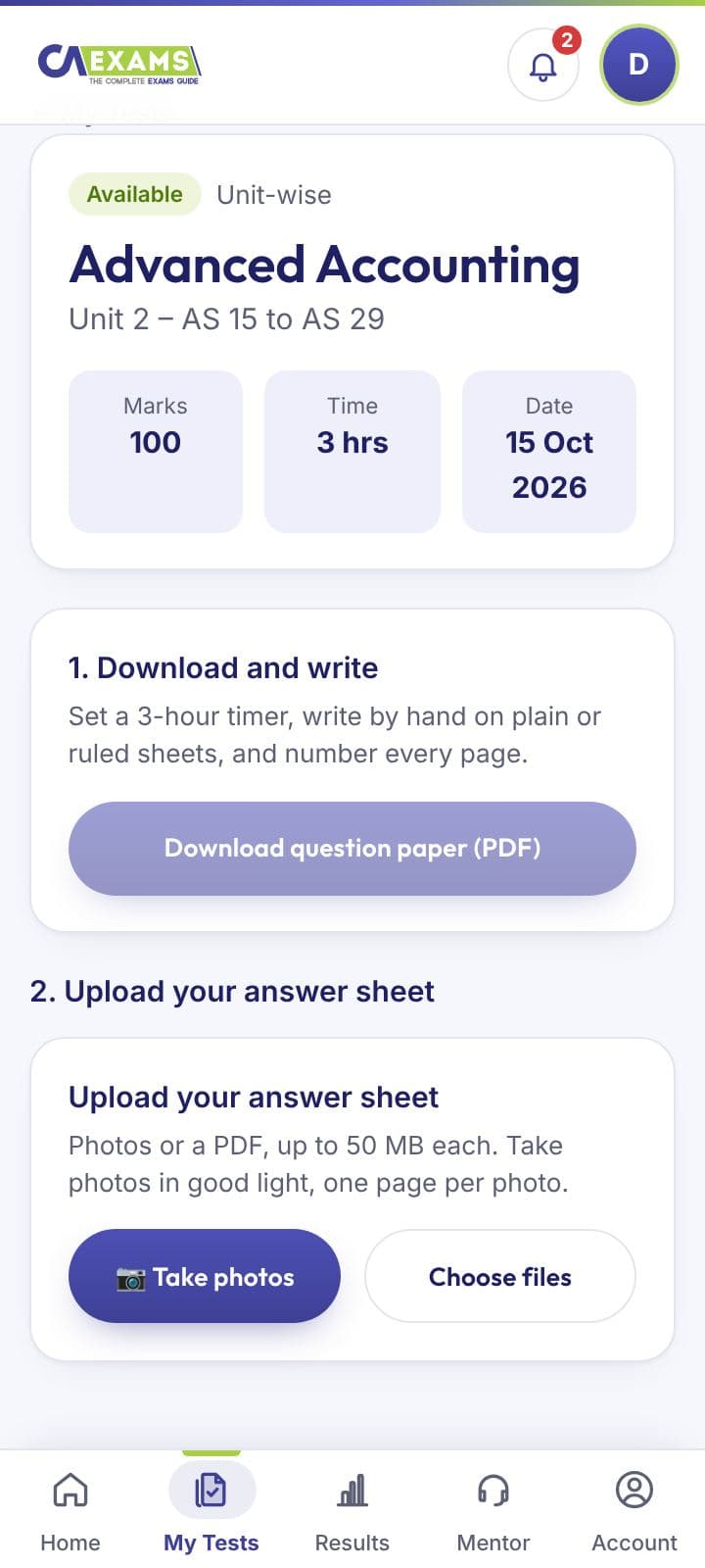 Answer-sheet upload